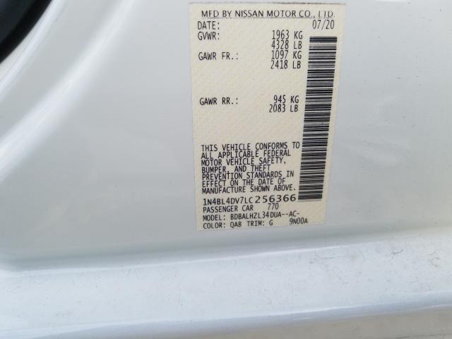 2020 NISSAN ALTIMA SV 1N4BL4DV7LC256366