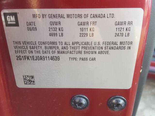 2010 CHEVROLET CAMARO SS 2G1FK1EJ0A9114639