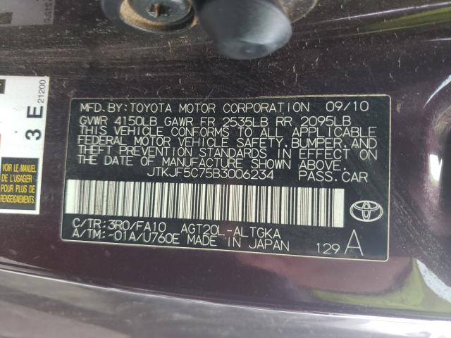 2011 TOYOTA SCION TC JTKJF5C75B3006234