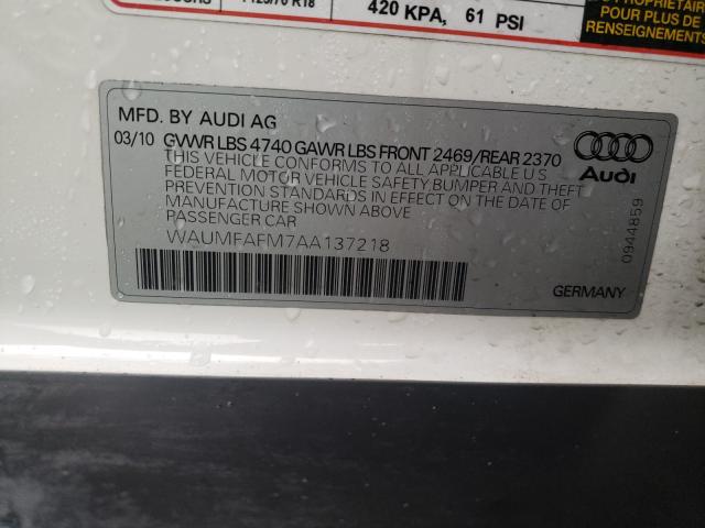 2010 AUDI A3 PREMIUM WAUMFAFM7AA137218