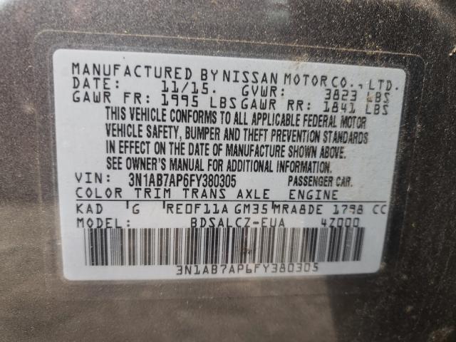 2015 NISSAN SENTRA 3N1AB7AP6FY380305