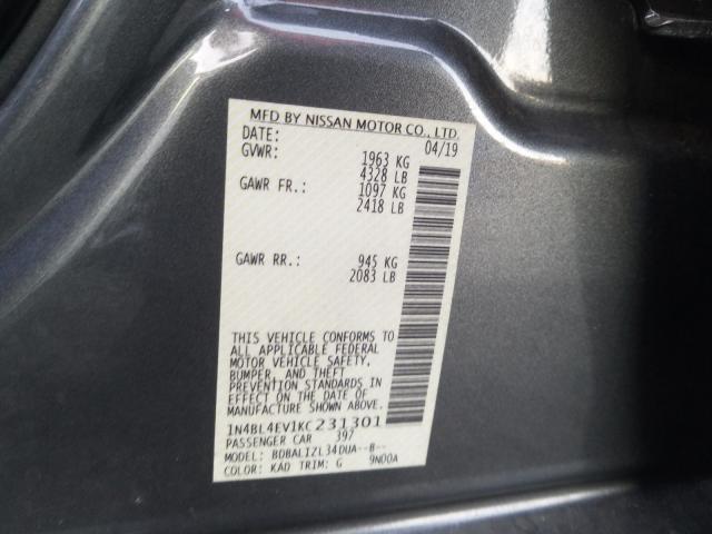 2019 NISSAN ALTIMA SL - 1N4BL4EV1KC231301