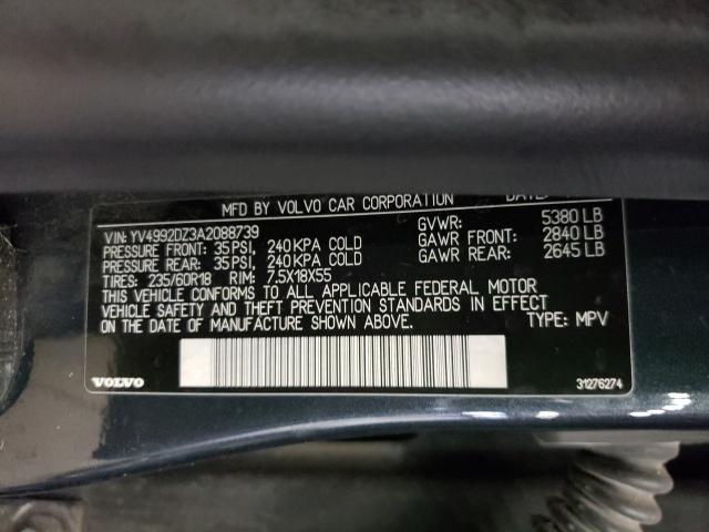 2010 VOLVO XC60 T6 YV4992DZ3A2088739