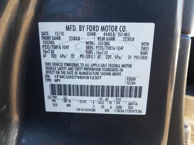 2011 FORD ESCAPE 1FMCU0D79BKB12307