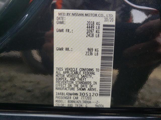 2021 NISSAN ALTIMA SV 1N4BL4DW4MN305120