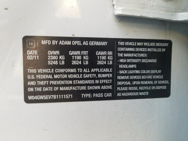 2011 BUICK REGAL CXL W04GW5EV7B1111571