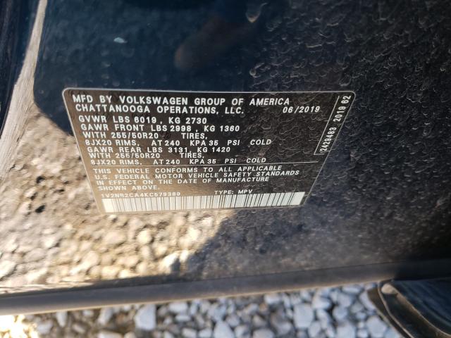 2019 VOLKSWAGEN ATLAS SEL 1V2NR2CA4KC579389