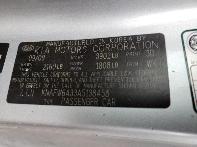 2010 KIA FORTE SX KNAFW6A33A5138458