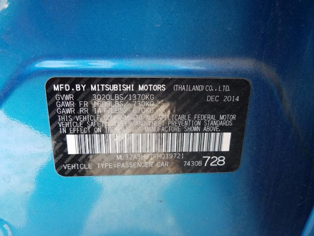 2015 MITSUBISHI MIRAGE DE ML32A3HJ7FH039721