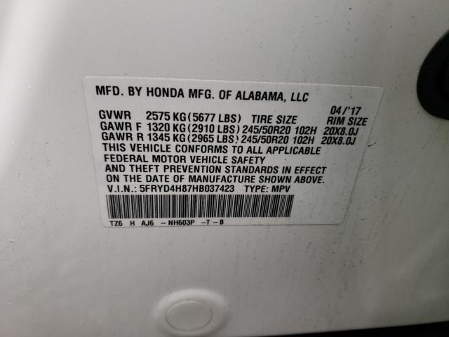 2017 ACURA MDX ADVANC 5FRYD4H87HB037423