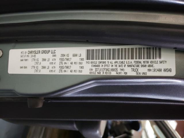 2010 DODGE RAM 1500 3D7JV1EP3AG108035