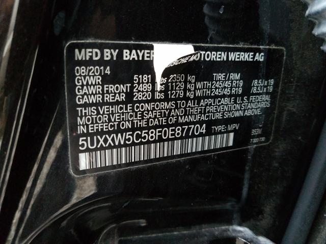 2015 BMW X4 XDRIVE3 5UXXW5C58F0E87704