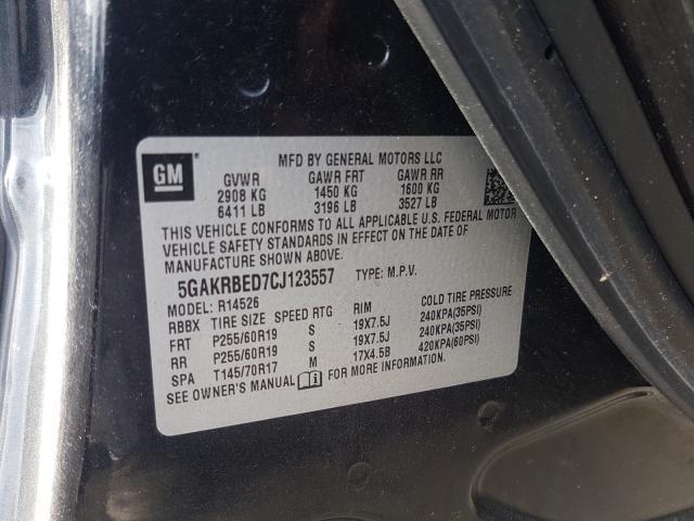2012 BUICK ENCLAVE 5GAKRBED7CJ123557