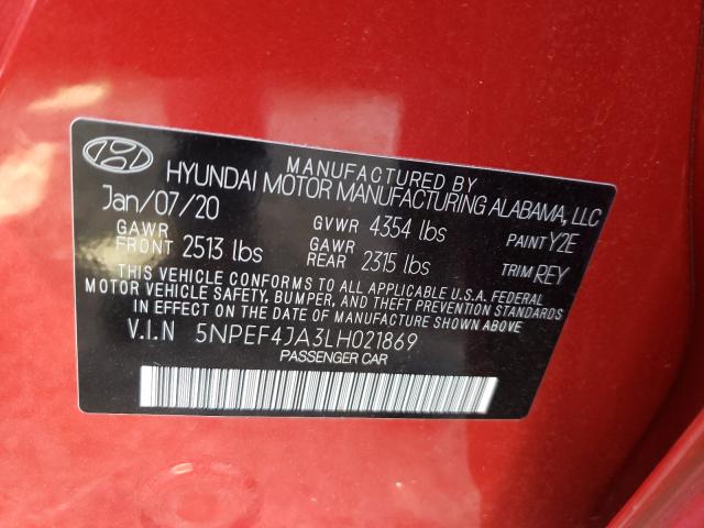 2020 HYUNDAI SONATA SEL 5NPEF4JA3LH021869