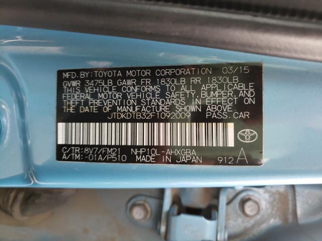 2015 TOYOTA PRIUS C JTDKDTB32F1092009