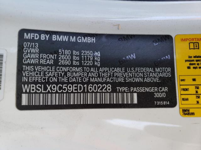 2014 BMW M6 WBSLX9C59ED160228