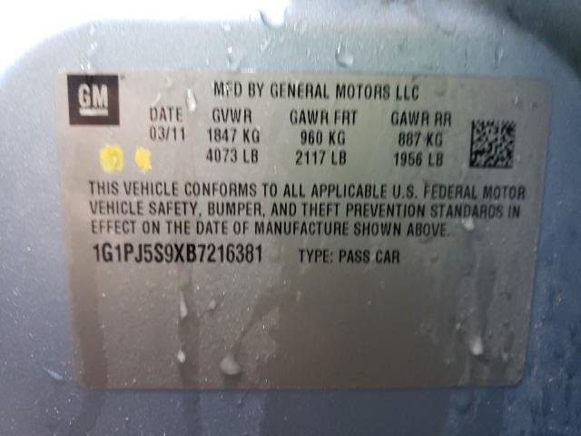 2011 CHEVROLET CRUZE ECO 1G1PJ5S9XB7216381