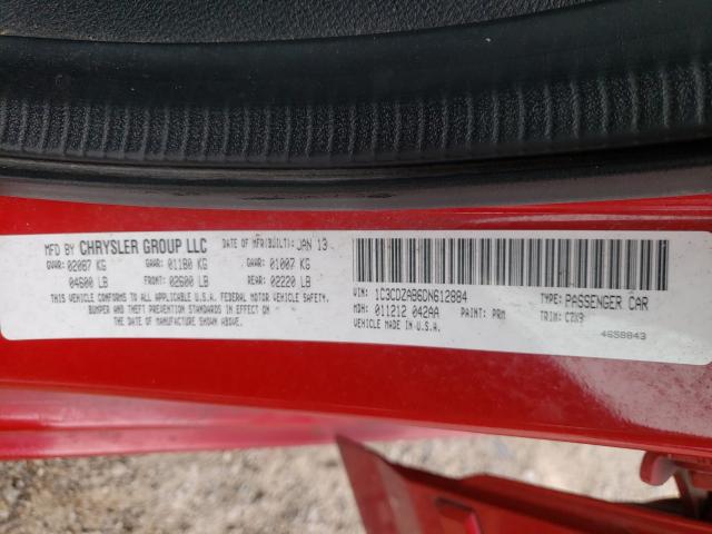 2013 DODGE AVENGER 1C3CDZAB6DN612884