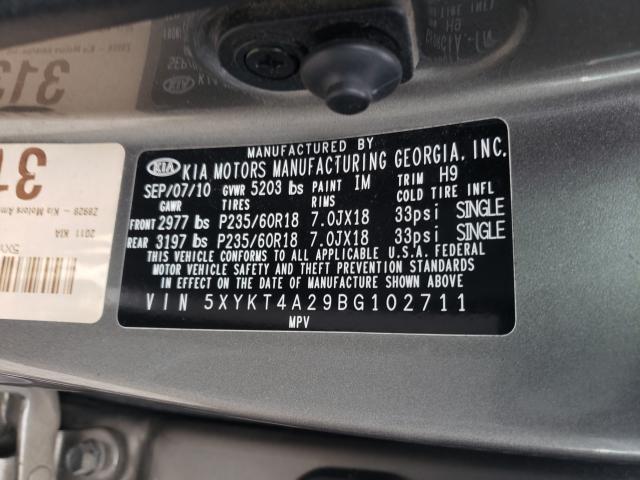 2011 KIA SORENTO BA 5XYKT4A29BG102711