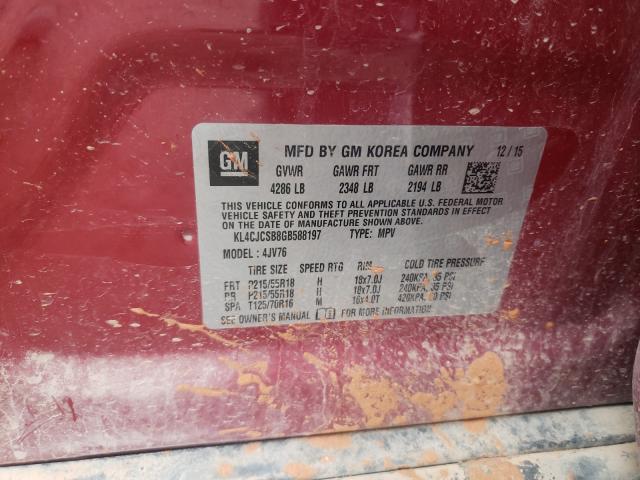 2016 BUICK ENCORE KL4CJCSB8GB588197