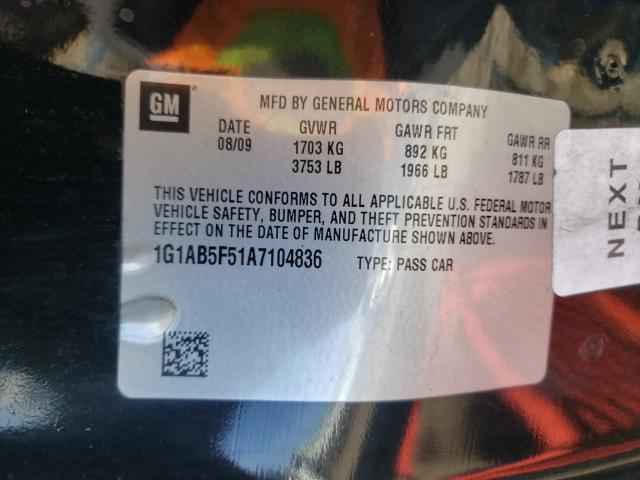 2010 CHEVROLET COBALT LS 1G1AB5F51A7104836