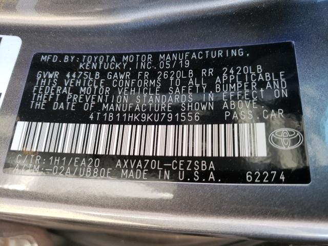 2019 TOYOTA CAMRY L - 4T1B11HK9KU791556
