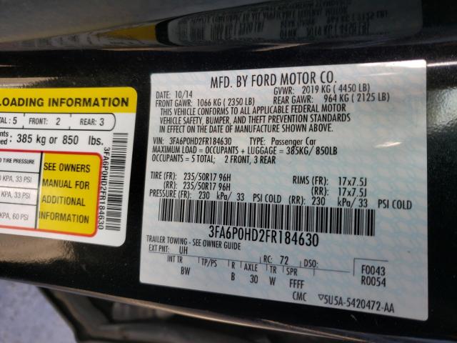 2015 FORD FUSION SE 3FA6P0HD2FR184630