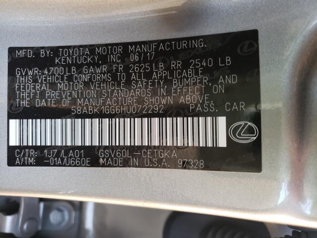 2017 LEXUS ES 350 58ABK1GG6HU072292
