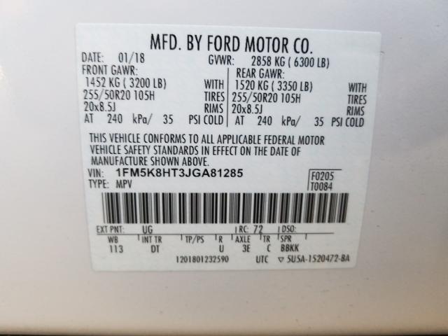 2018 FORD EXPLORER P - 1FM5K8HT3JGA81285