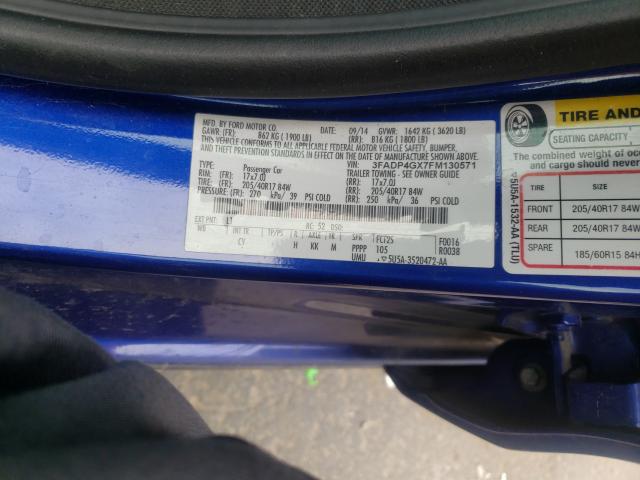 2015 FORD FIESTA ST 3FADP4GX7FM130571