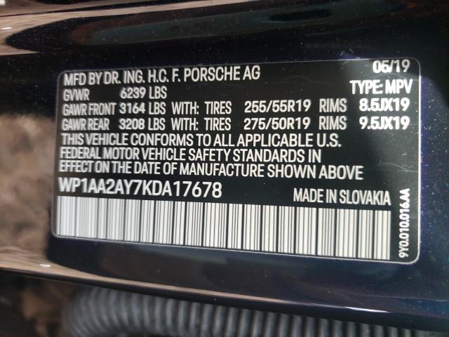 2019 PORSCHE CAYENNE WP1AA2AY7KDA17678