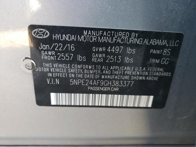 2016 HYUNDAI SONATA SE 5NPE24AF9GH383377