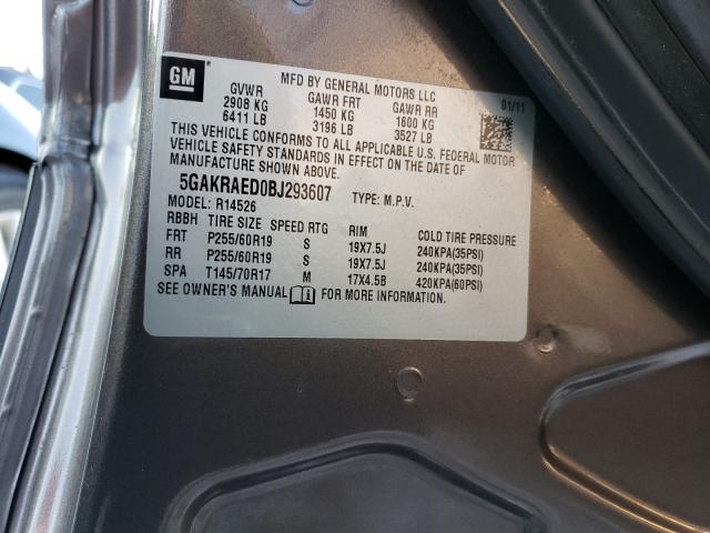 2011 BUICK ENCLAVE CX 5GAKRAED0BJ293607