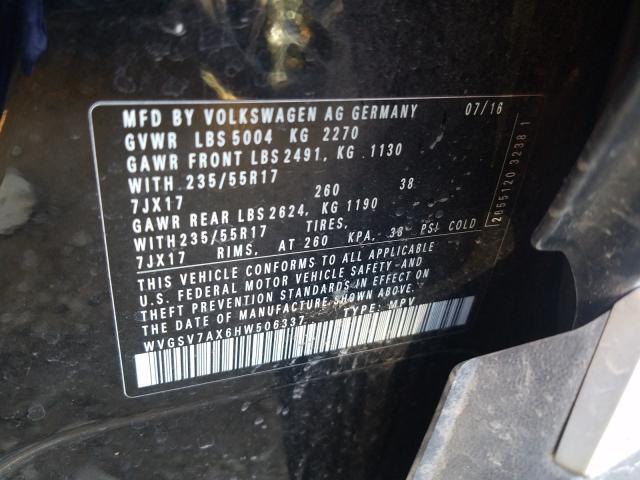 2017 VOLKSWAGEN TIGUAN WOL WVGSV7AX6HW506337