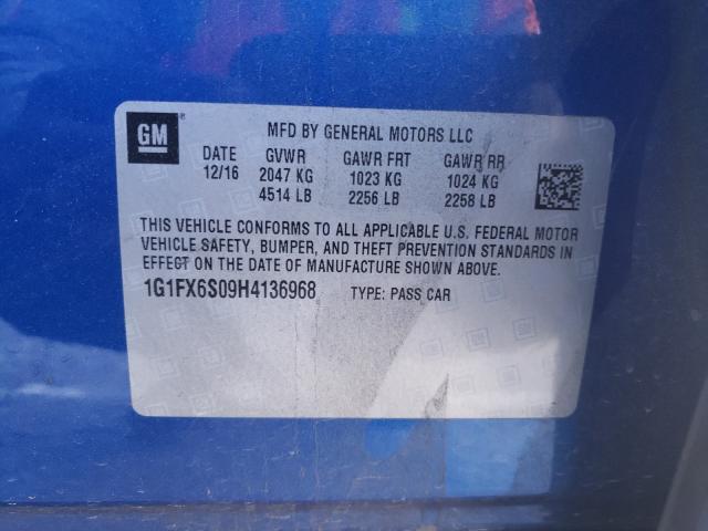 2017 CHEVROLET BOLT EV PR 1G1FX6S09H4136968