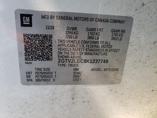 2019 GMC SIERRA LIM 2GTV2LEC8K1237749