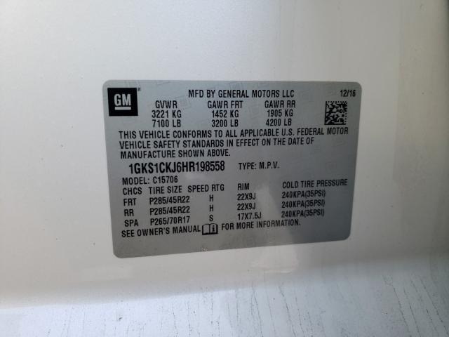 2017 GMC YUKON DENA 1GKS1CKJ6HR198558