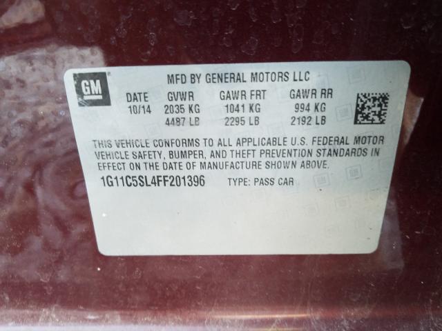 2015 CHEVROLET MALIBU 1G11C5SL4FF201396