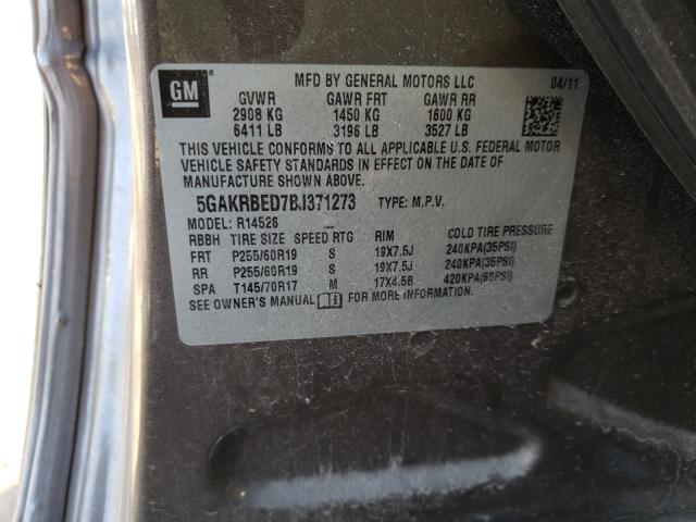 2011 BUICK ENCLAVE CX 5GAKRBED7BJ371273