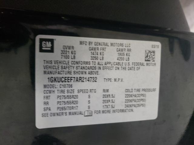 2010 GMC YUKON DENA 1GKUCEEF7AR214732