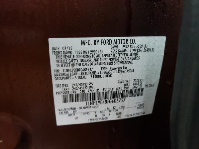 2015 LINCOLN MKS 1LNHL9EK8FG605727