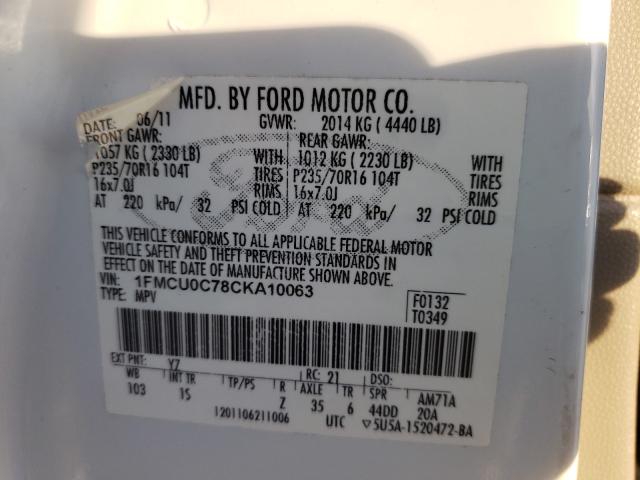 2012 FORD ESCAPE 1FMCU0C78CKA10063