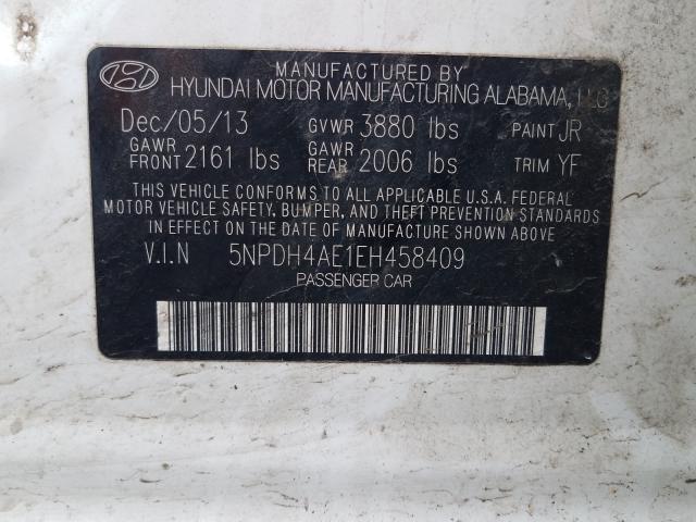 2014 HYUNDAI ELANTRA 5NPDH4AE1EH458409