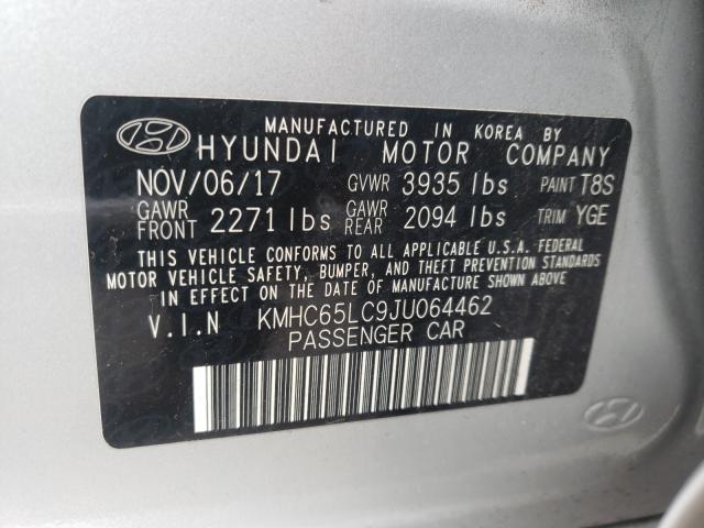 2018 HYUNDAI IONIQ BLUE KMHC65LC9JU064462