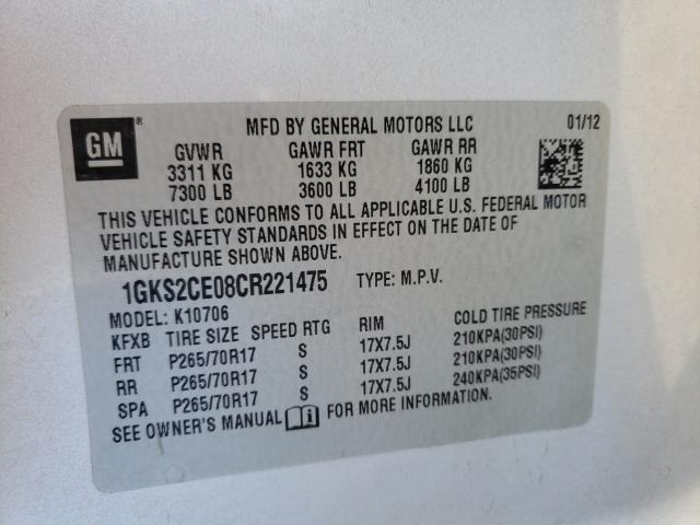 2012 GMC YUKON SLT 1GKS2CE08CR221475