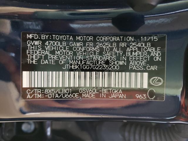 2016 LEXUS ES 350 JTHBK1GG7G2235200