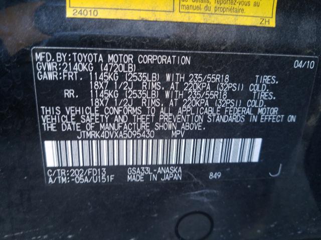 2010 TOYOTA RAV4 SPORT - JTMRK4DVXA5095430