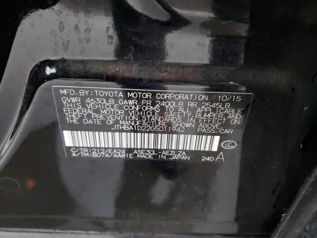 2016 LEXUS IS 200T JTHBA1D22G5011942