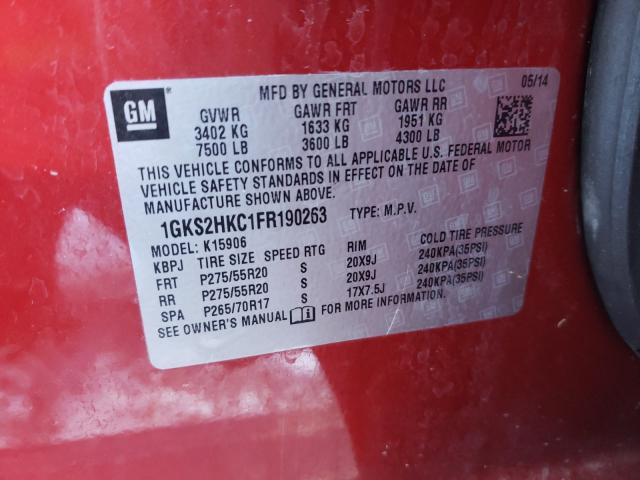 2015 GMC YUKON XL K 1GKS2HKC1FR190263