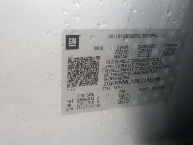 2019 GMC ACADIA SLT 1GKKNMLA5KZ141140